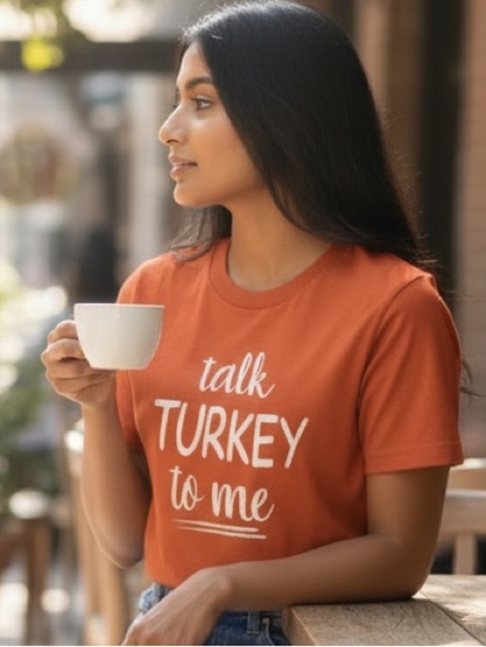 🎇🎆3for$9 Thanksgiving t-shirt- orange with white text- size S Bella Canvas